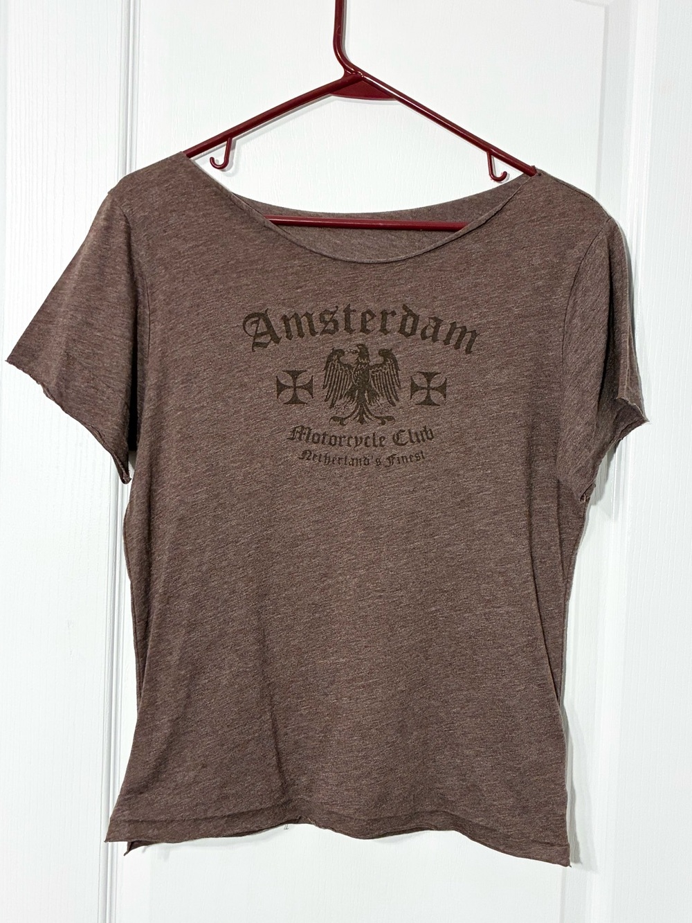 Y2K VTG Lucky Brand USA MADE Amsterdam Motorcycle Club Graphic Tee Size Large